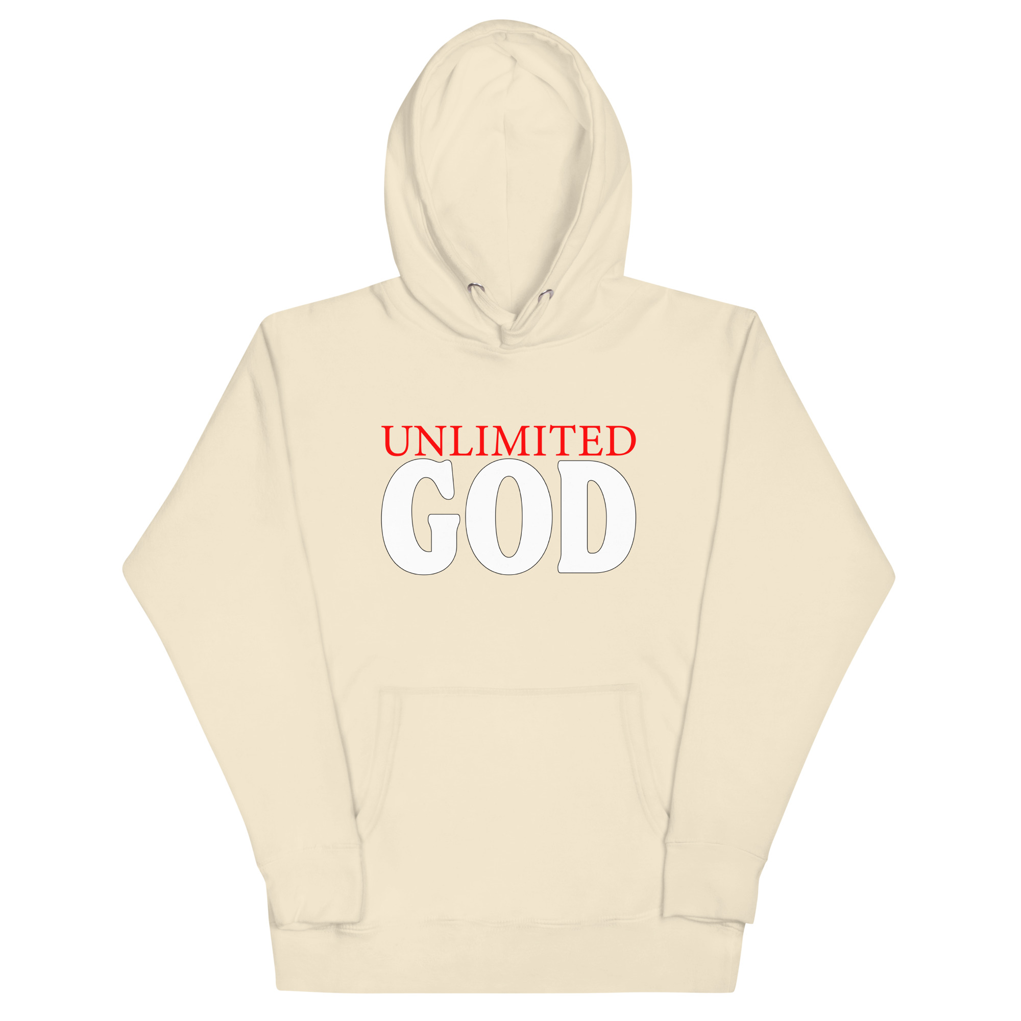 unisex-premium-hoodie-bone-front-67bd64e2a2e36.jpg UNLIMITED GOD - Image 1