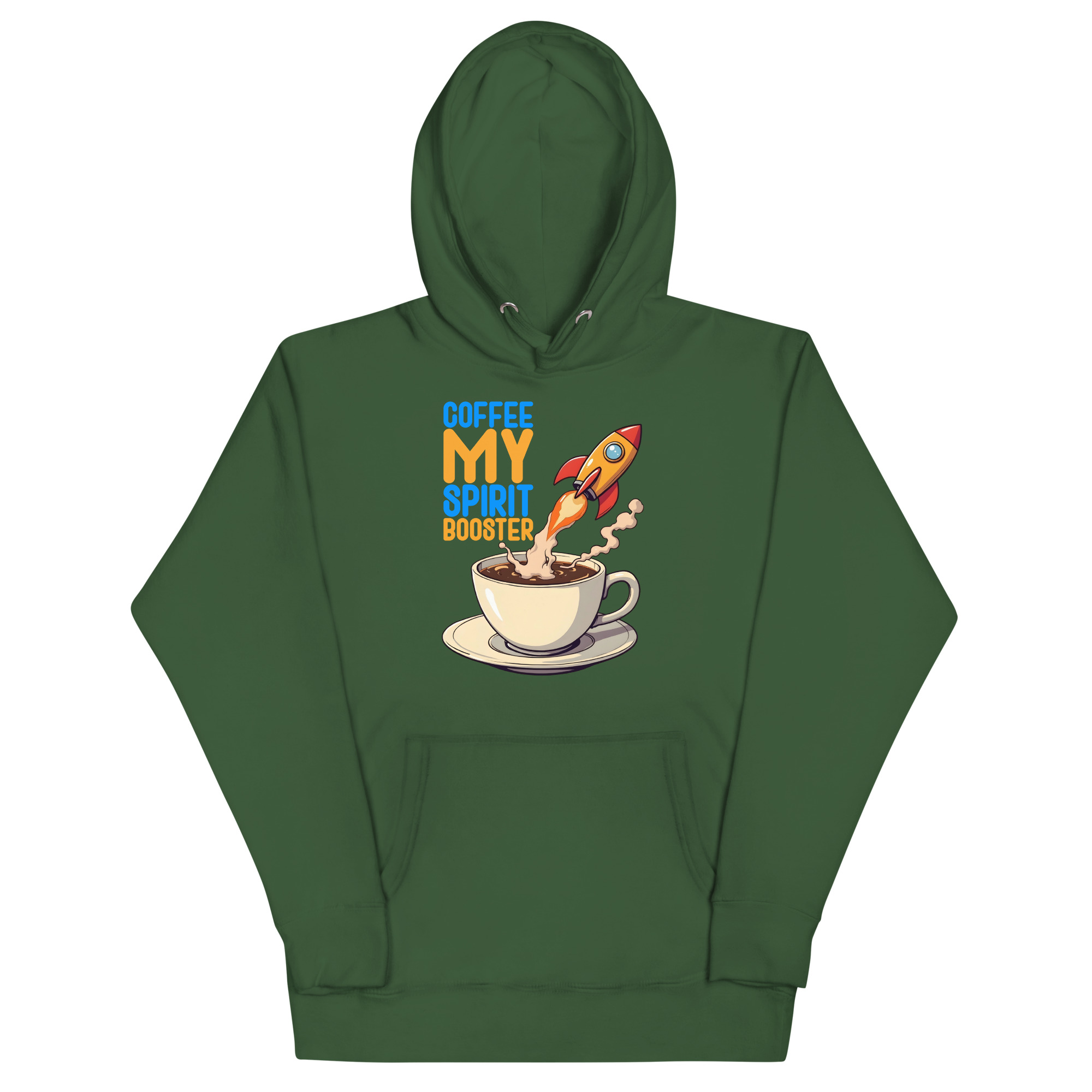 unisex-premium-hoodie-forest-green-front-67bb1aea1e61b.jpg COFFEE MY SPIRIT BOOSTER - Image 1