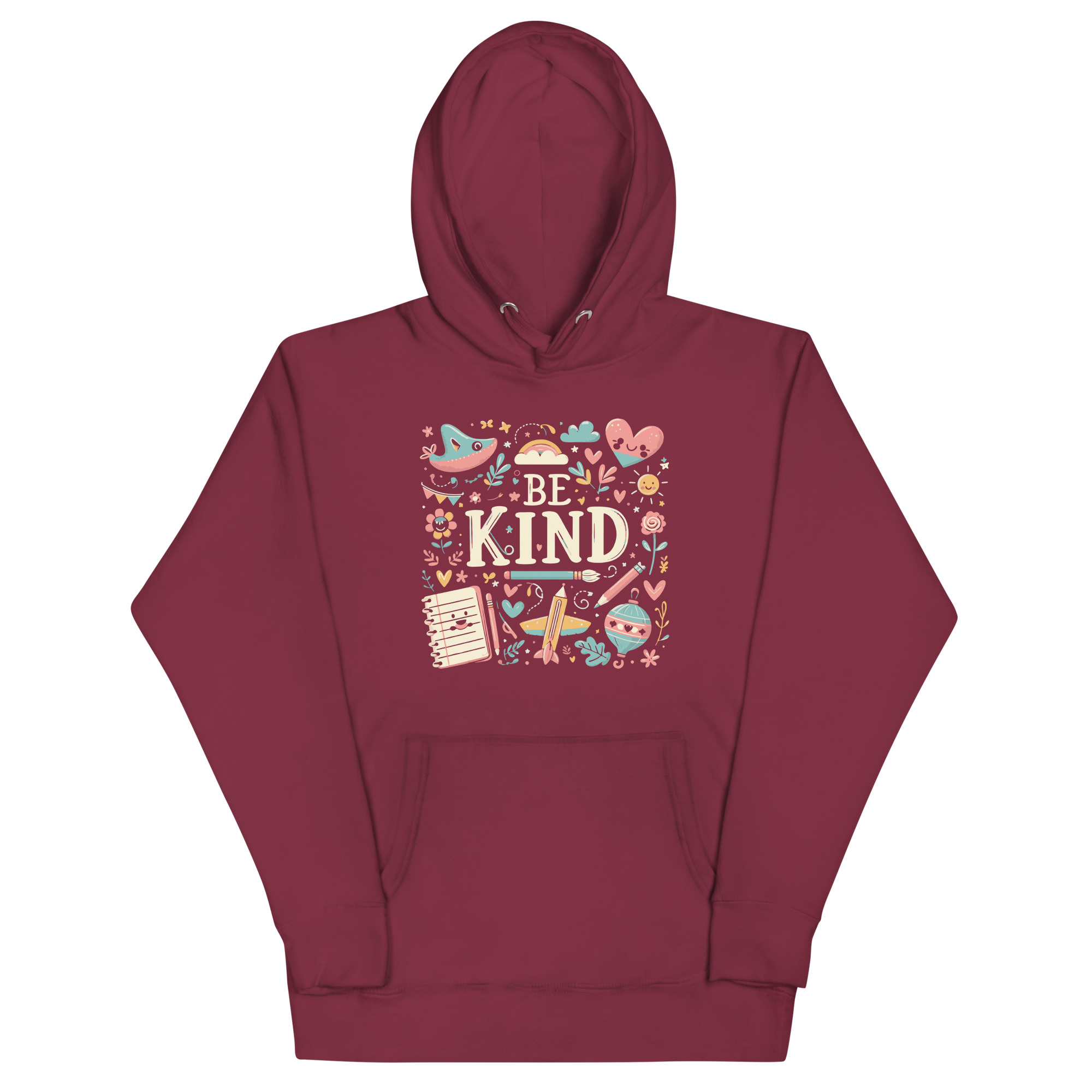 unisex-premium-hoodie-maroon-front-67bd8d66ccb10.jpg BE KIND - Image 1