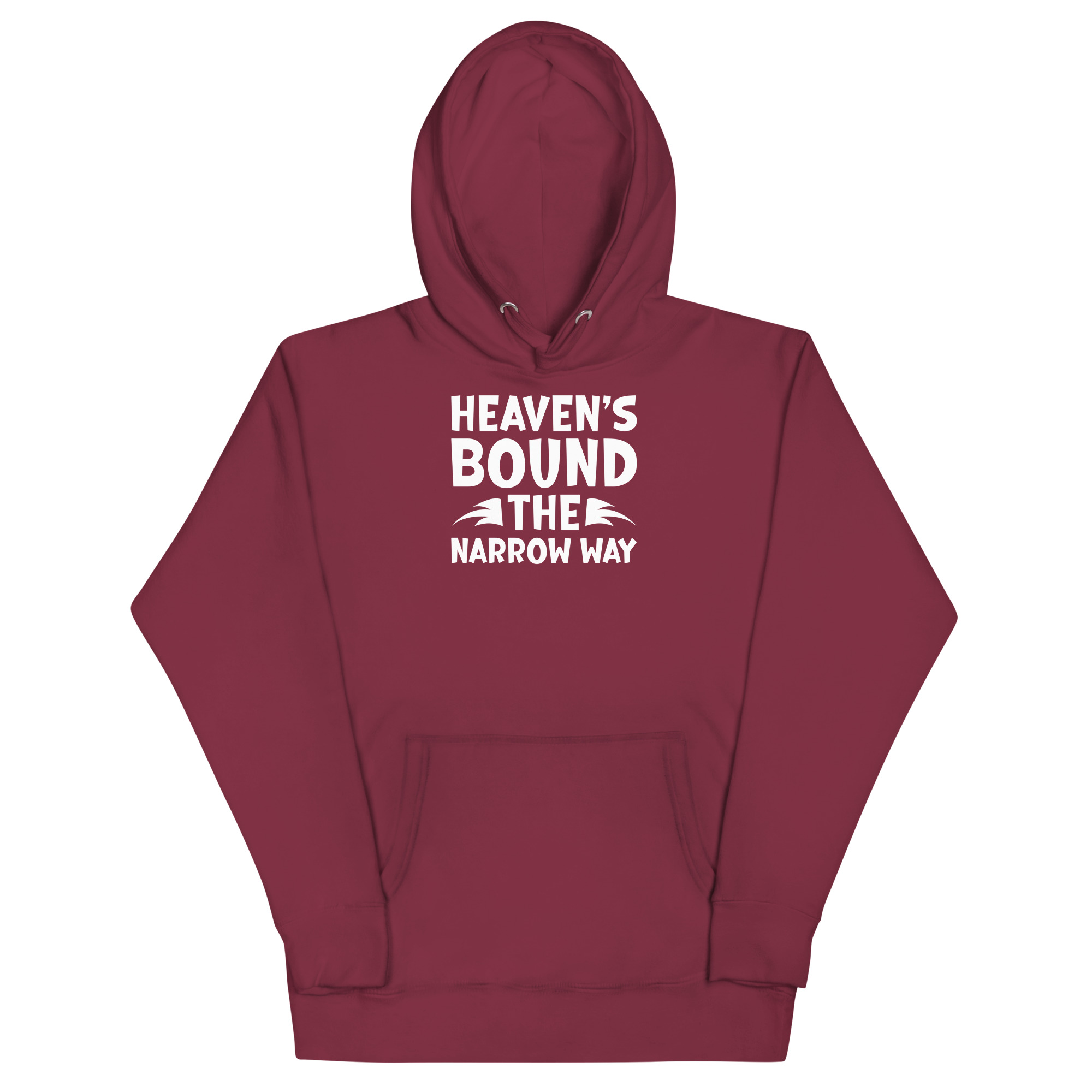unisex-premium-hoodie-maroon-front-67c0838a605fa.jpg HEAVENS BOUND THE NARROW WAY - Image 1