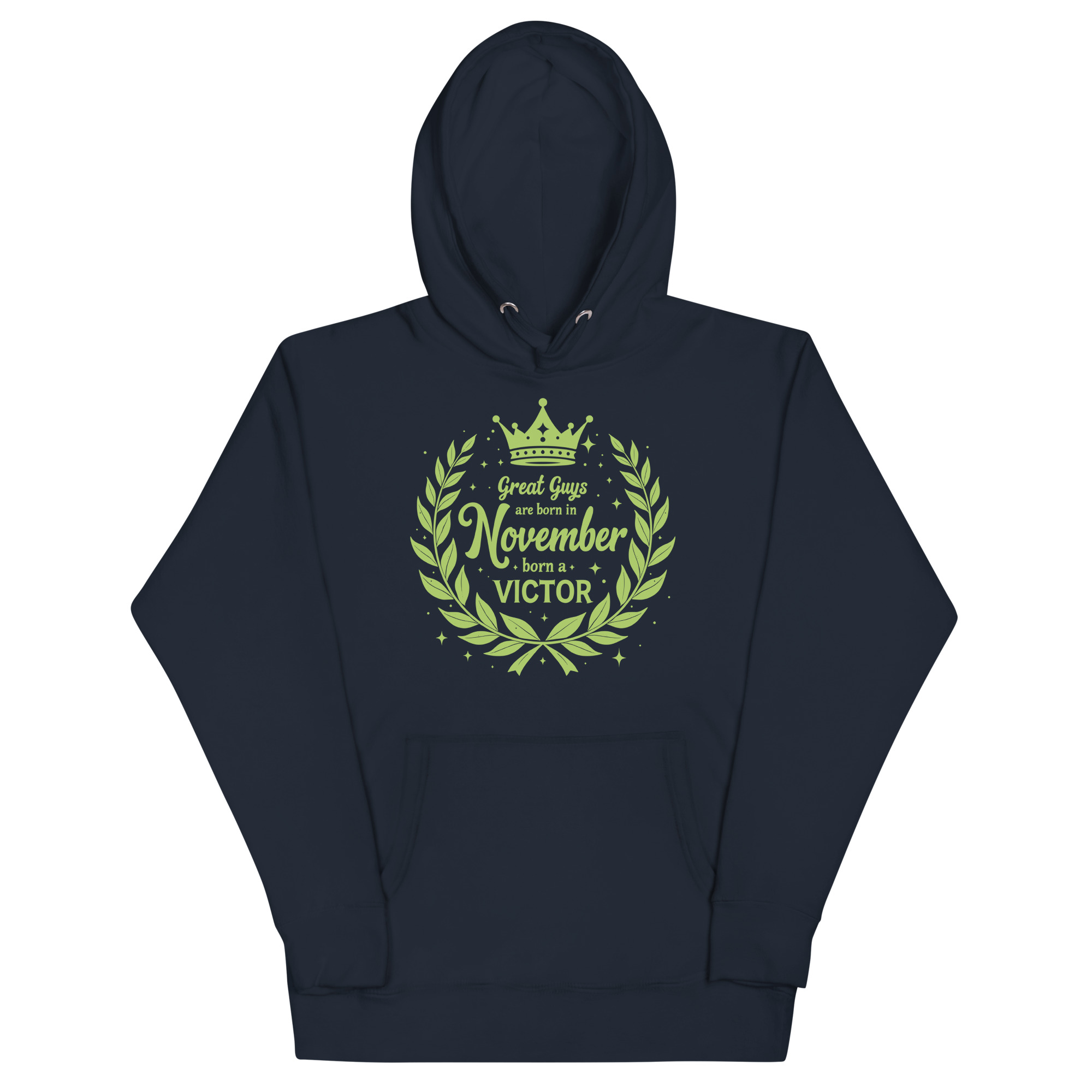 unisex-premium-hoodie-navy-blazer-front-67bc17097ce84.jpg GREAT GUYS ARE BORN IN NOVEMBER, BORN A VICTOR - Image 1