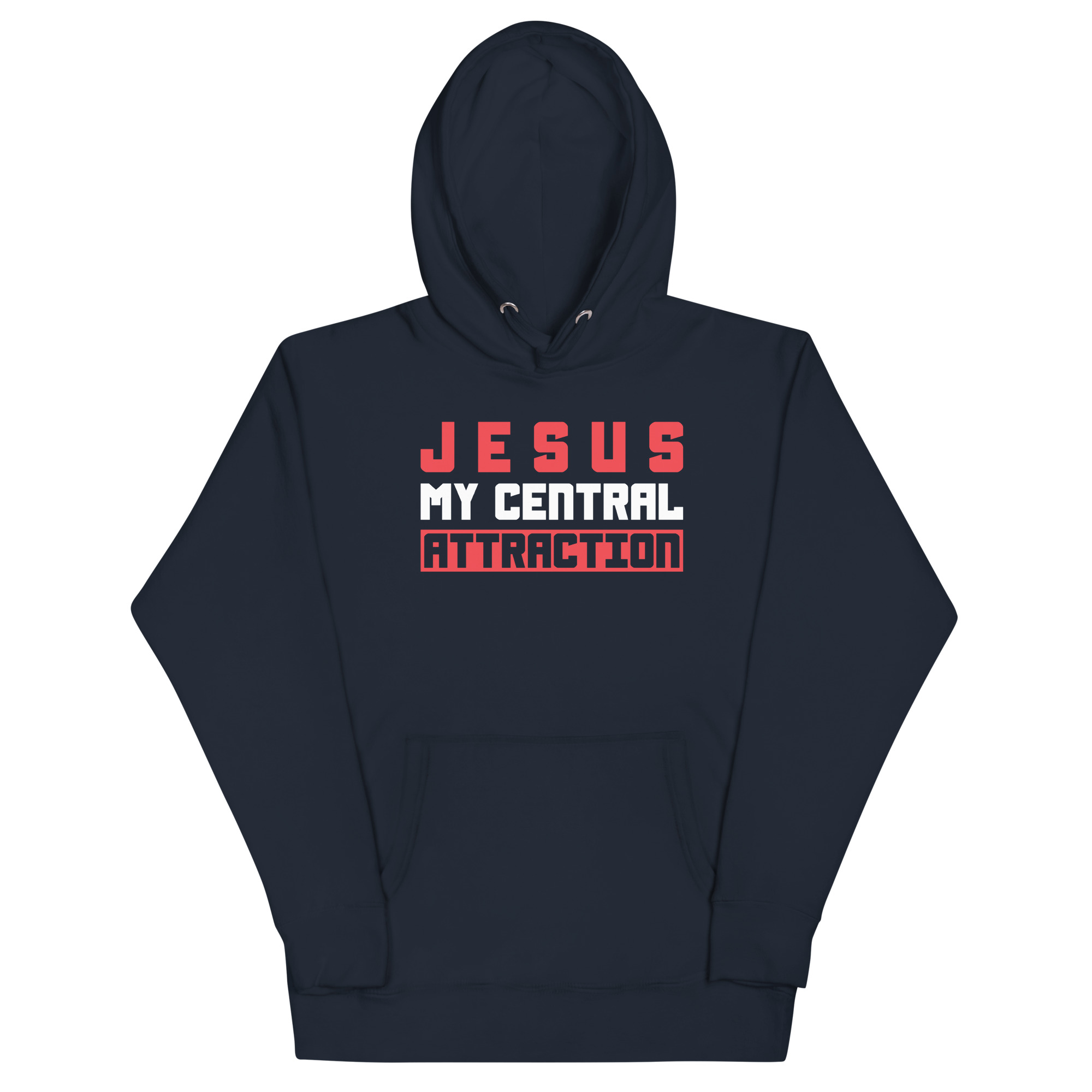 unisex-premium-hoodie-navy-blazer-front-67c13698d6381.jpg JESUS IS MY CENTRAL ATTRACTION - Image 1