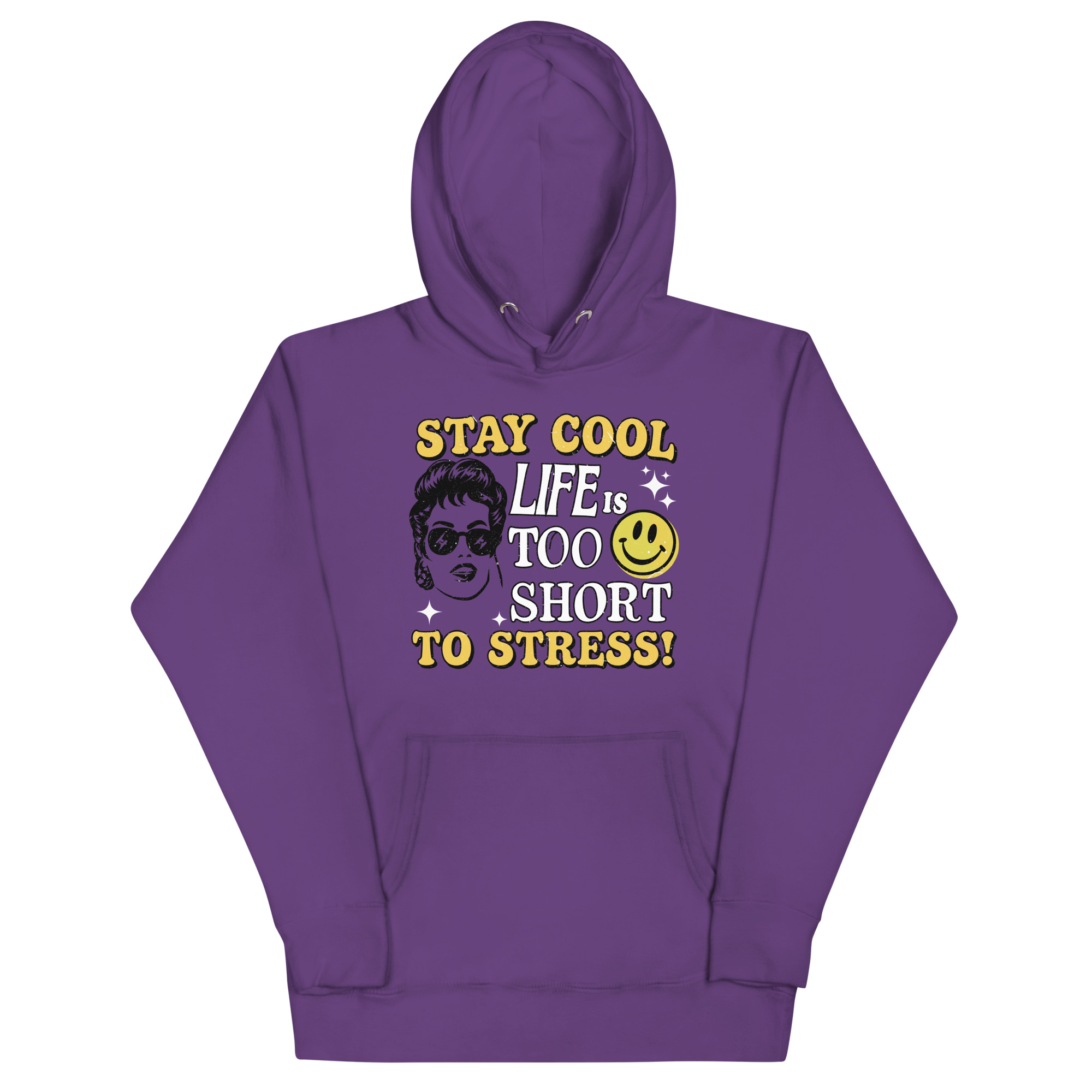 unisex-premium-hoodie-purple-front-67b9719871c9b.jpg STAY COOL LIFE IS TOO SHORT TO STRESS! - Image 1