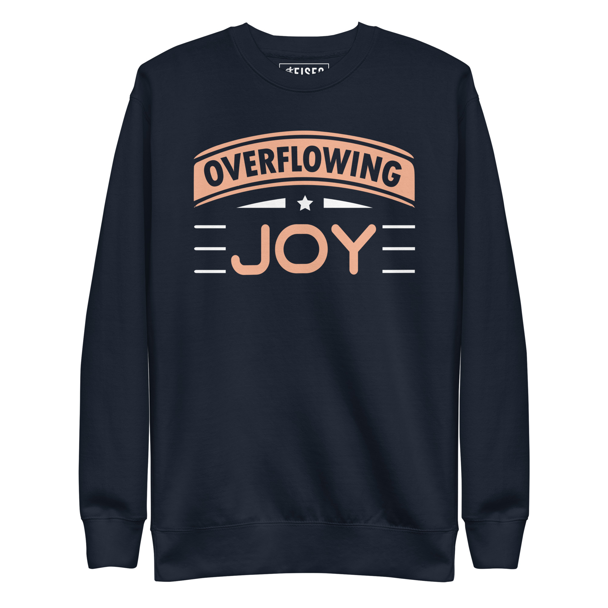 unisex-premium-sweatshirt-navy-blazer-front-67bd8a903a6b9.jpg OVERFLOWING JOY - Image 1