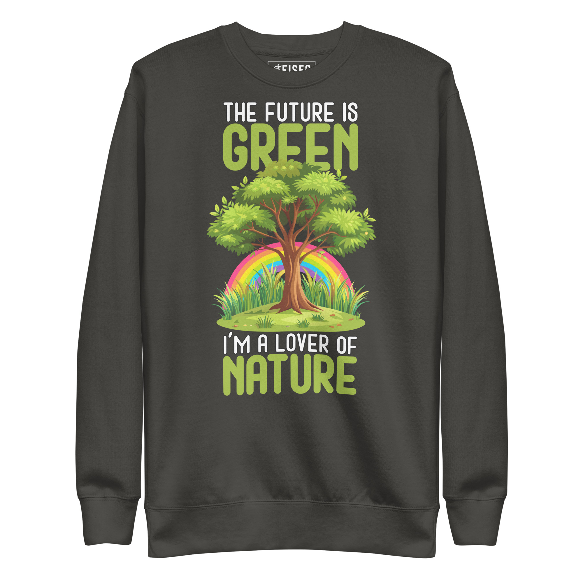 unisex-premium-sweatshirt-vintage-black-front-67b9bd07a2ee7.jpg THE FUTURE IS GREEN - Image 1
