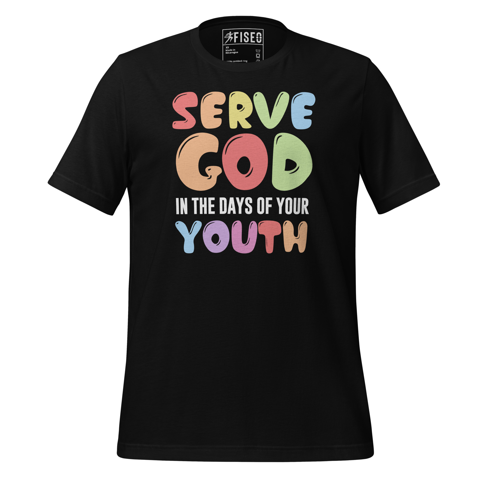 unisex-staple-t-shirt-black-front-67bd90a438c45.jpg SERVE GOD IN THE DAYS OF YOUR YOUTH - Image 1