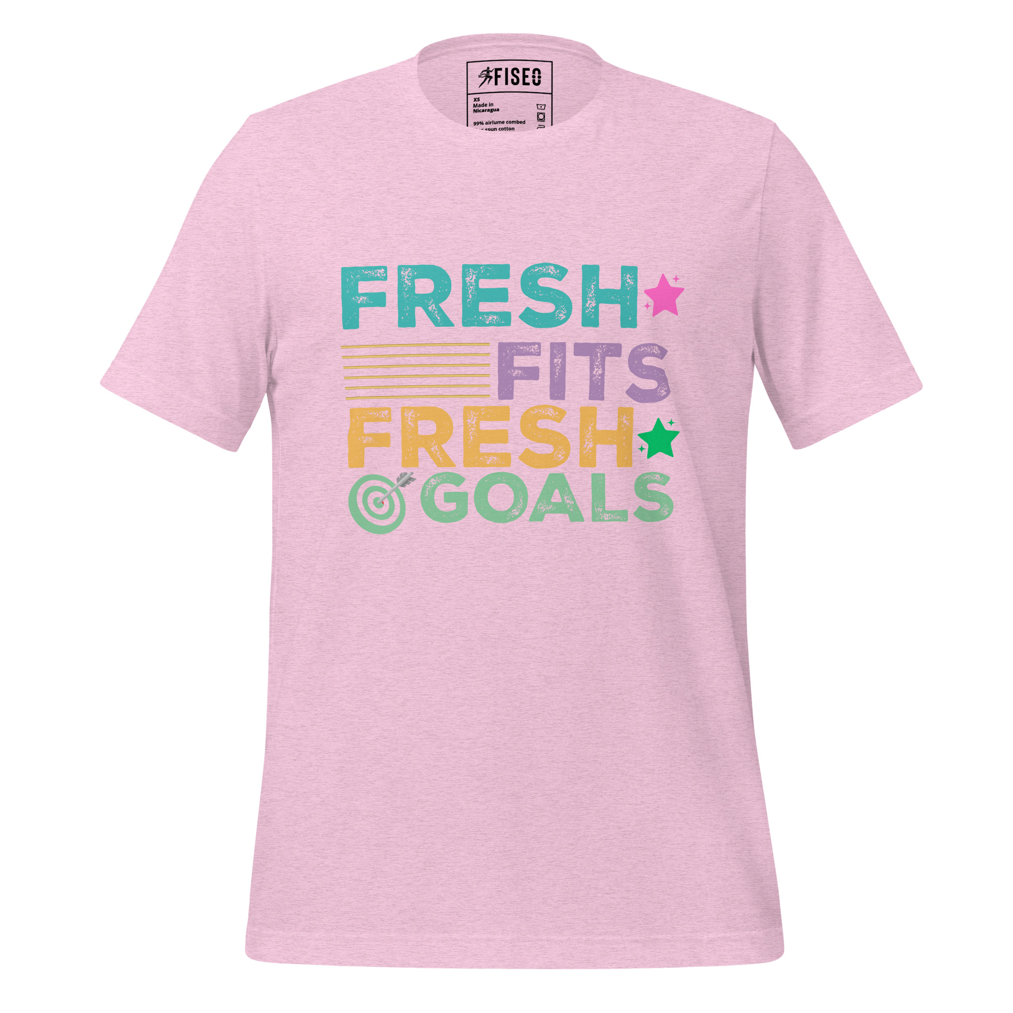unisex-staple-t-shirt-heather-prism-lilac-front-67b98b97d232a.jpg FRESH FITS, FRESH GOALS - Image 1