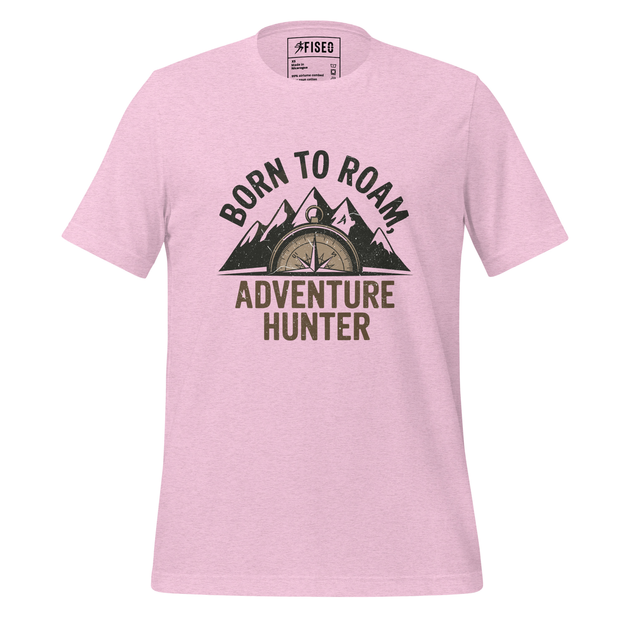 unisex-staple-t-shirt-heather-prism-lilac-front-67bc3eaeebb6e.jpg BORN TO ROAM, ADVENTURE HUNTER - Image 1