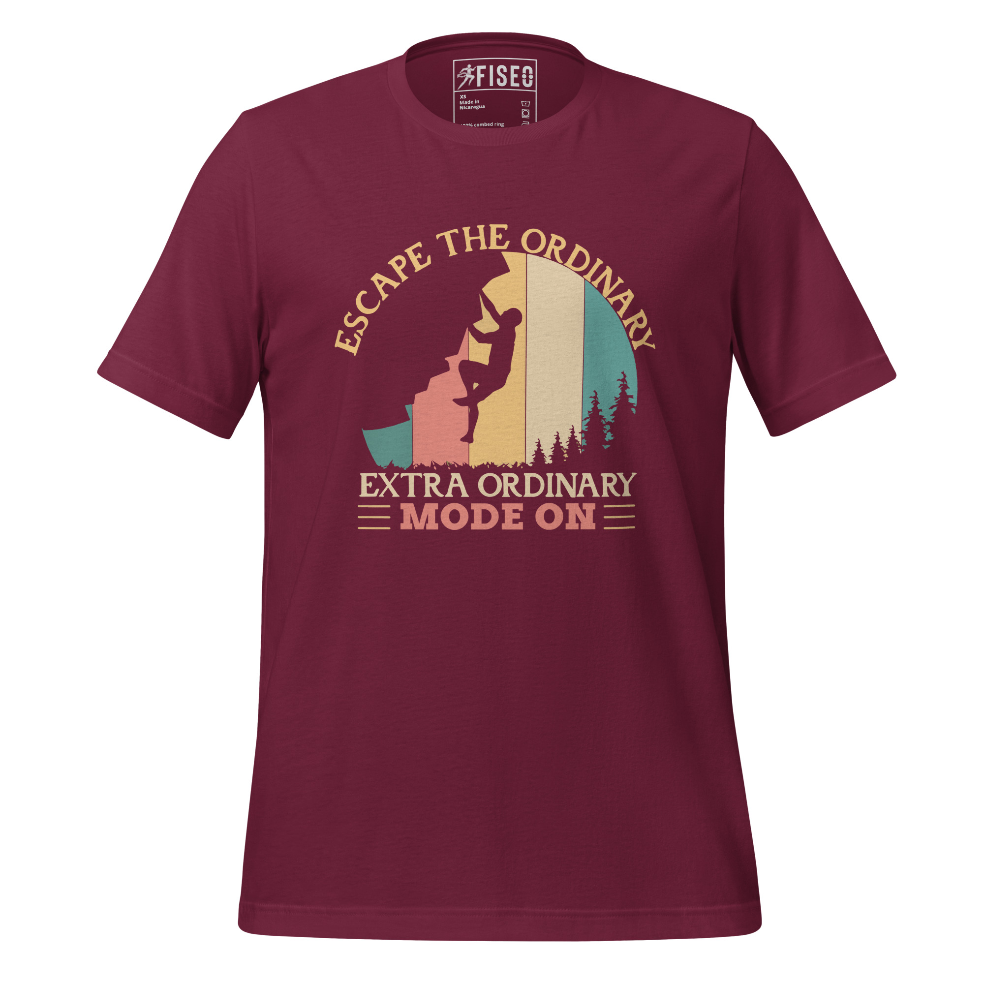 unisex-staple-t-shirt-maroon-front-67b57a41e60f4.jpg ESCAPE THE ORDINARY! - Image 1