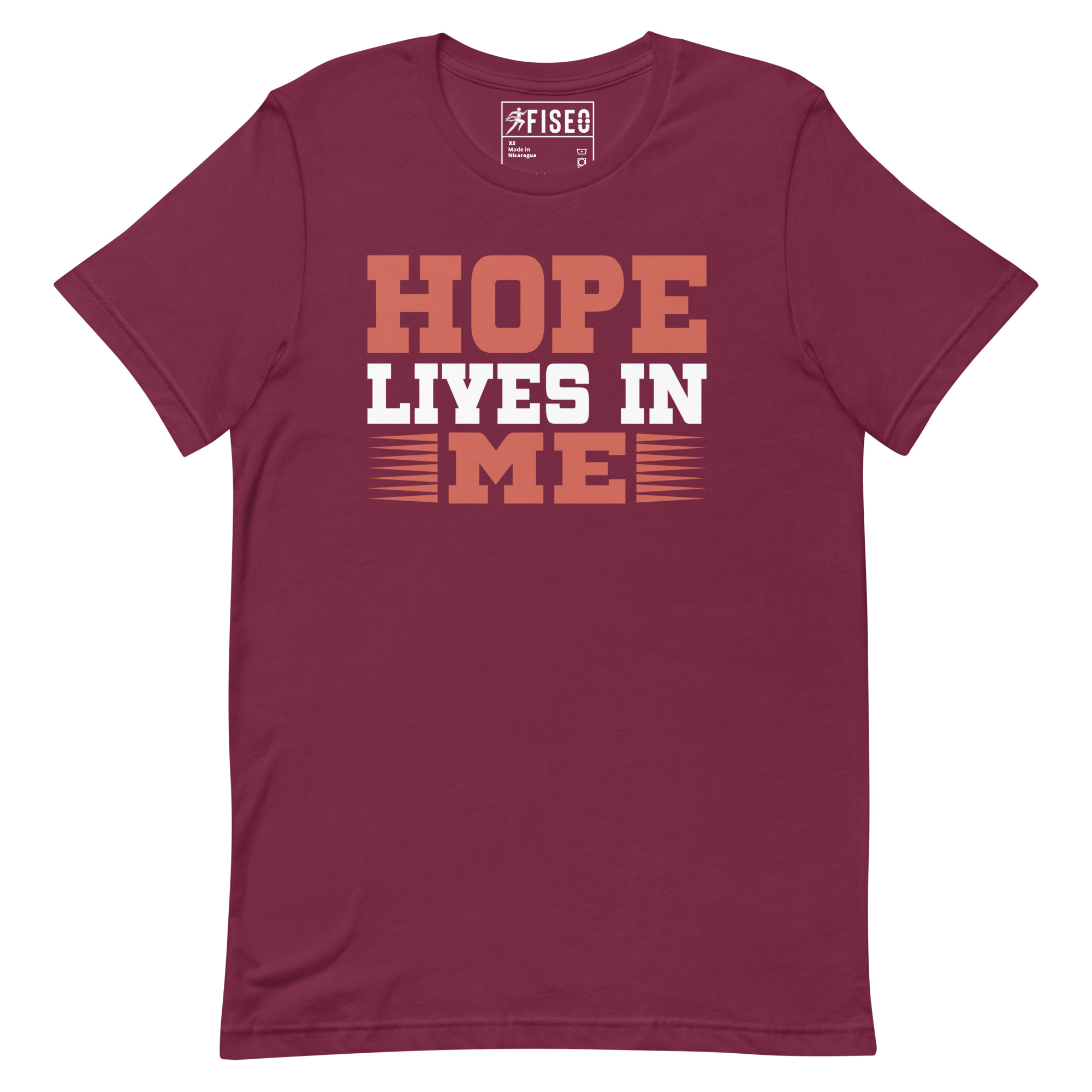 unisex-staple-t-shirt-maroon-front-67bb08a2d8901.jpg HOPE LIVES IN ME - Image 1