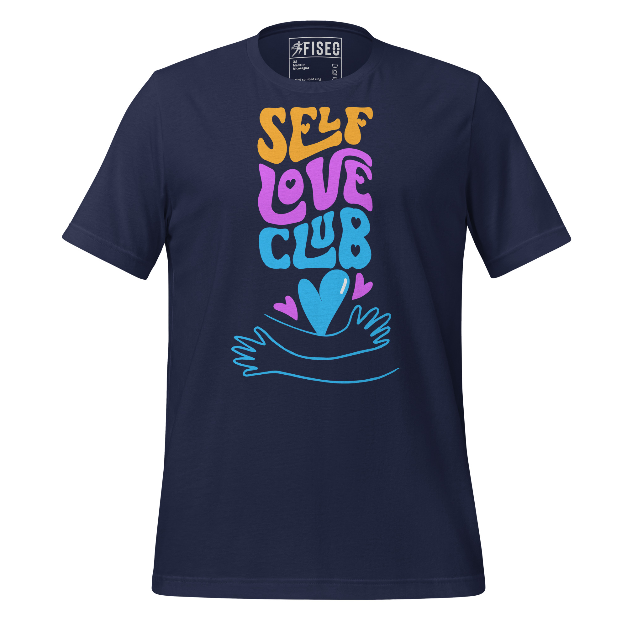 unisex-staple-t-shirt-navy-front-67b9993e233c6.jpg FRESH AIR THERAPY SELF LOVE CLUB - Image 1