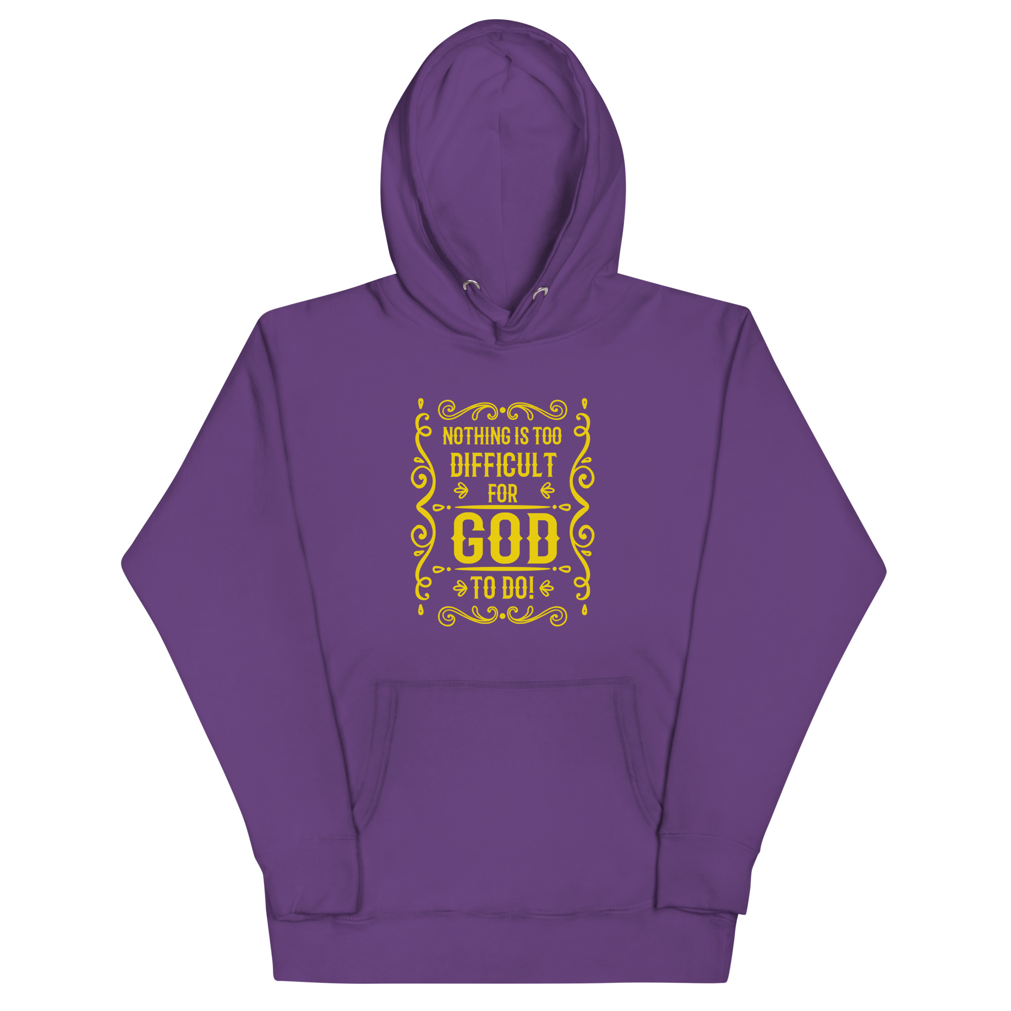 unisex-premium-hoodie-purple-front-67d24855056c9.jpg NOTHING IS TOO DIFFICULT FOR GOD TO DO? - Image 1