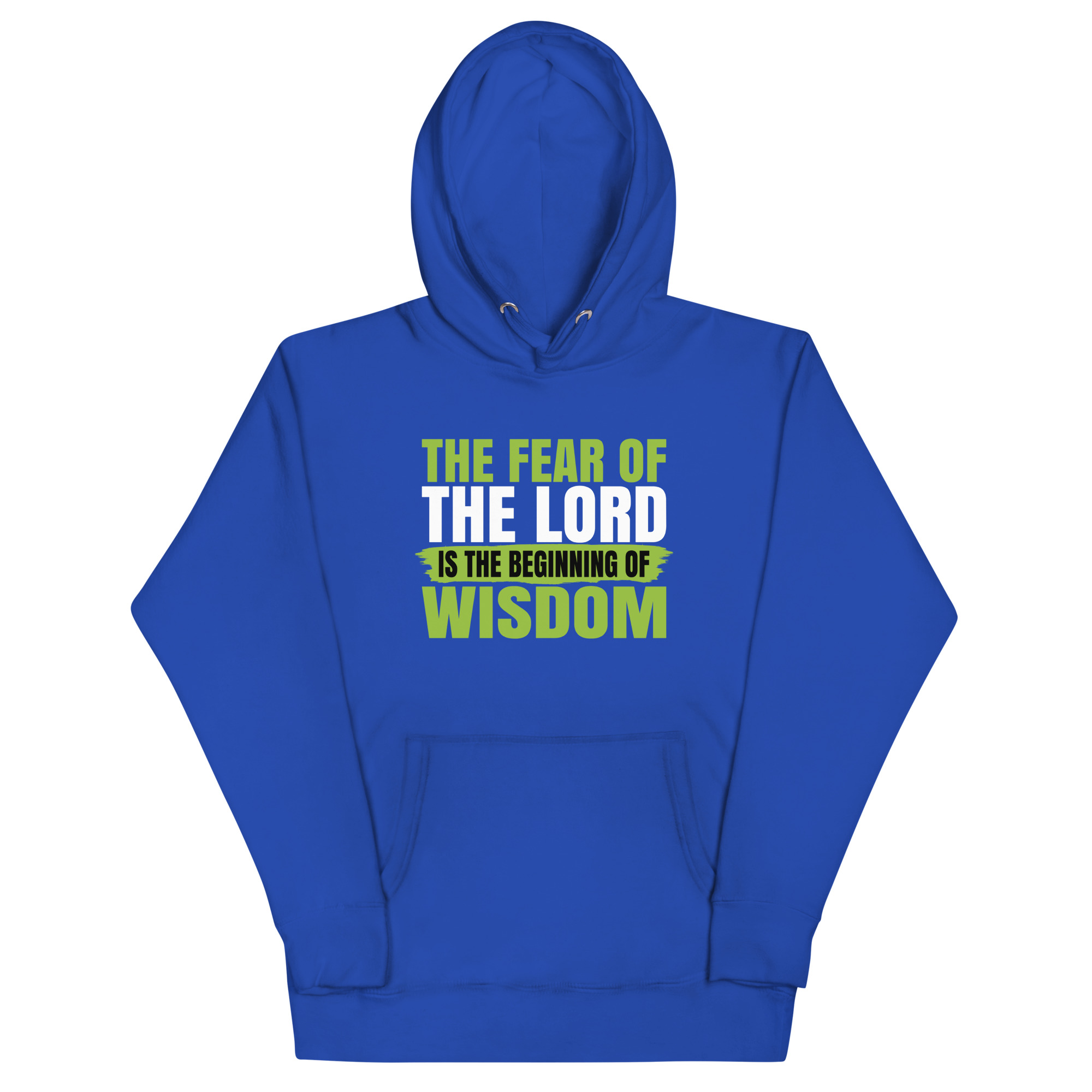 unisex-premium-hoodie-team-royal-front-67c403ad5abf6.jpg THE FEAR OF THE LORD IS THE BEGINNING OF WISDOM - Image 1