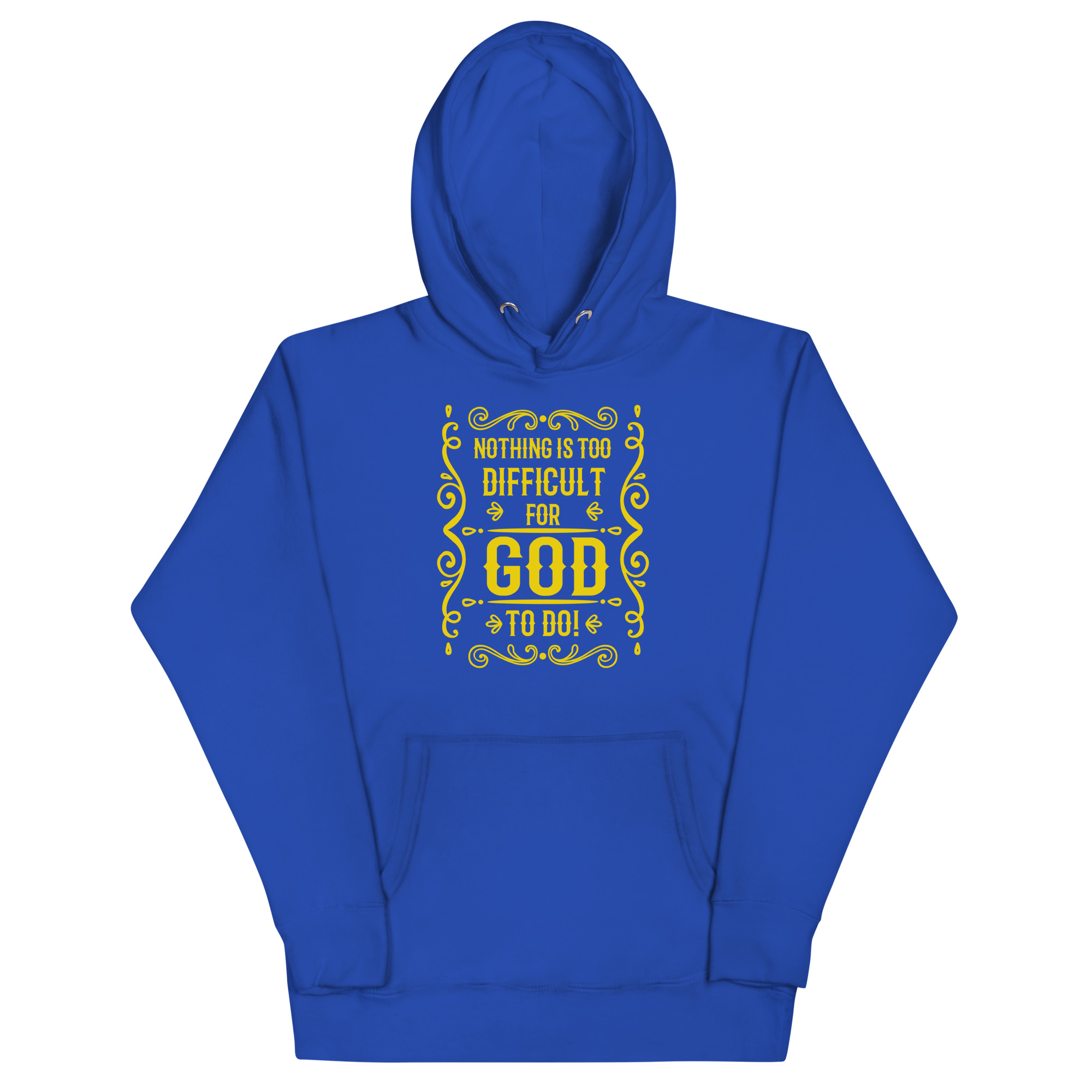unisex-premium-hoodie-team-royal-front-67d25d382b4f3.jpg NOTHING IS TOO DIFFICULT FOR GOD TO DO! - Image 1
