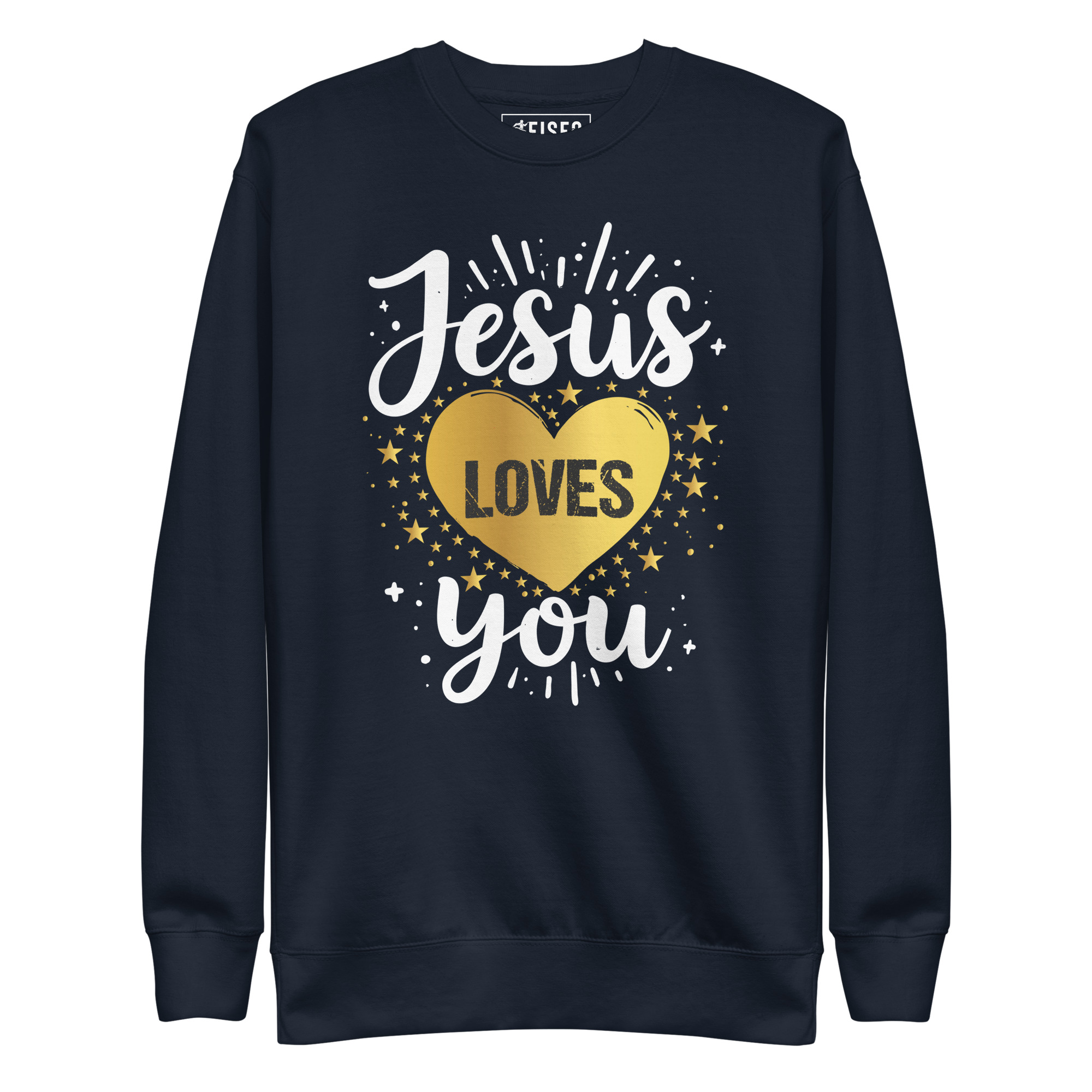 unisex-premium-sweatshirt-navy-blazer-front-67c426764f85b.jpg JESUS LOVES YOU - Image 1