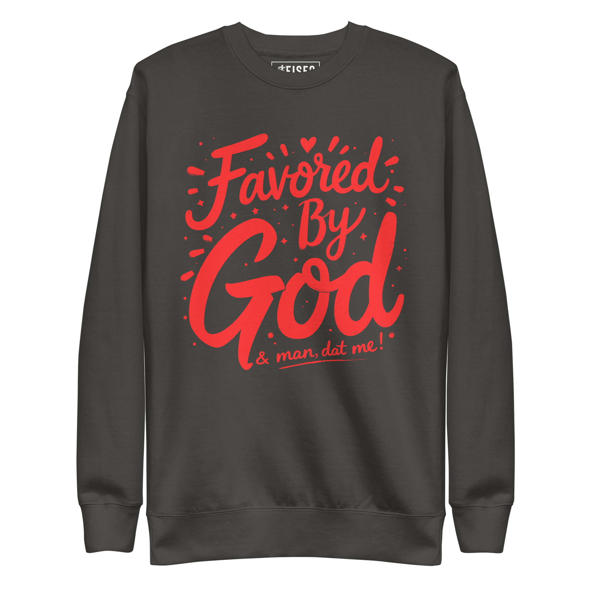 unisex-premium-sweatshirt-vintage-black-front-67c54988d9a96.jpg FAVORED BY GOD - Image 1