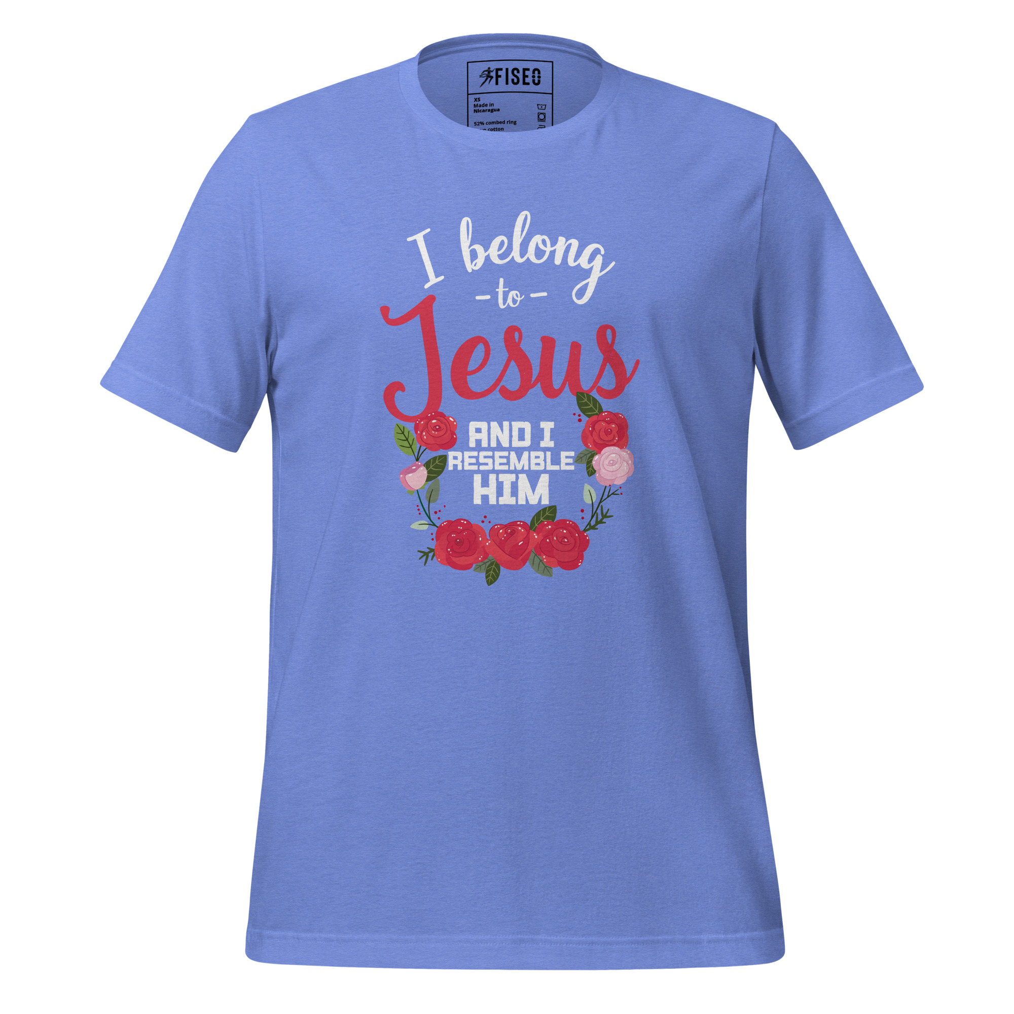 unisex-staple-t-shirt-heather-columbia-blue-front-67c3285075bed.jpg I BELONG TO JESUS AND I RESEMBLE HIM (2) - Image 1