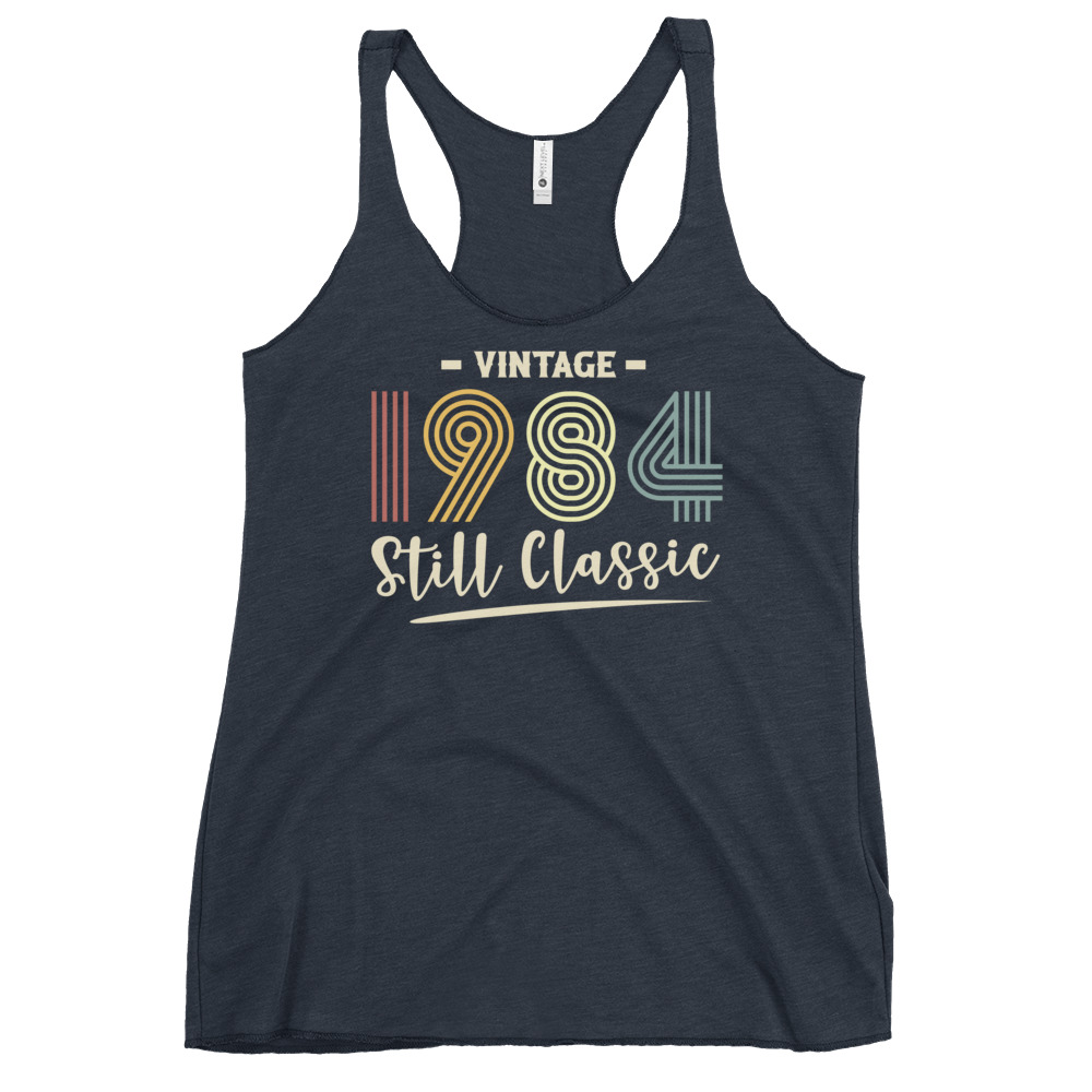 womens-racerback-tank-top-vintage-navy-front-67c2b658b47b5.jpg VINTAGE 1980 STILL CLASSIC - Image 1