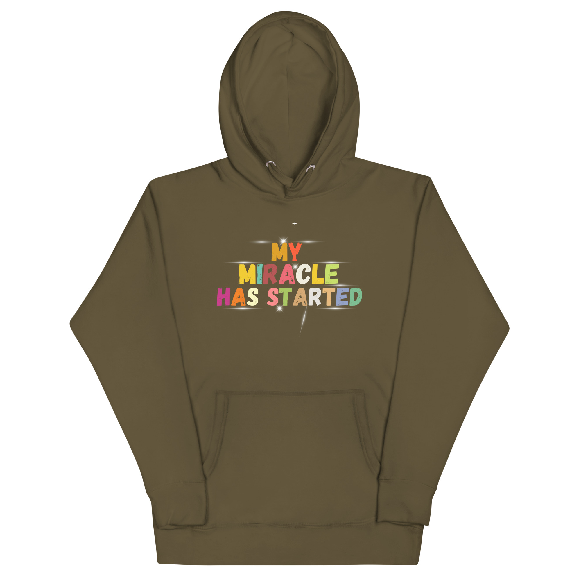 unisex-premium-hoodie-military-green-front-68046f6a4e8de.jpg MY MIRACLE HAS STARTED - Image 1