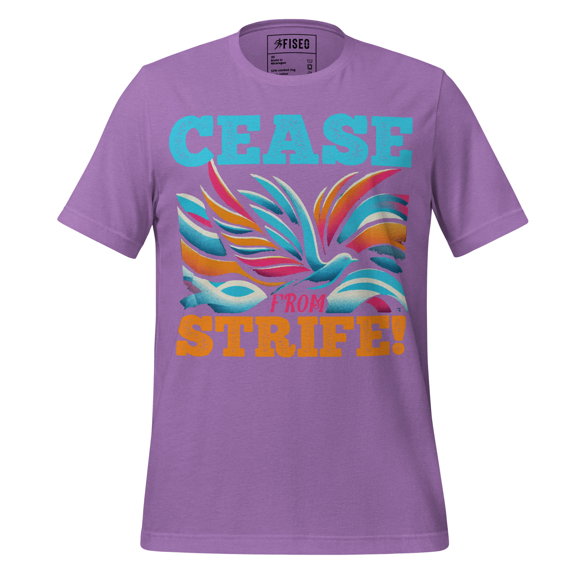 unisex-staple-t-shirt-heather-team-purple-front-68045deab2237.jpg CEASE FROM STRIFE! - Image 1