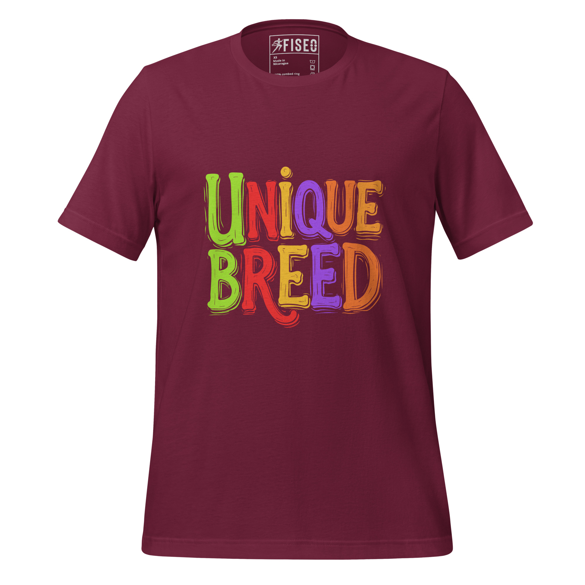 unisex-staple-t-shirt-maroon-front-6805a9d785091.jpg UNIQUE BREED - Image 1