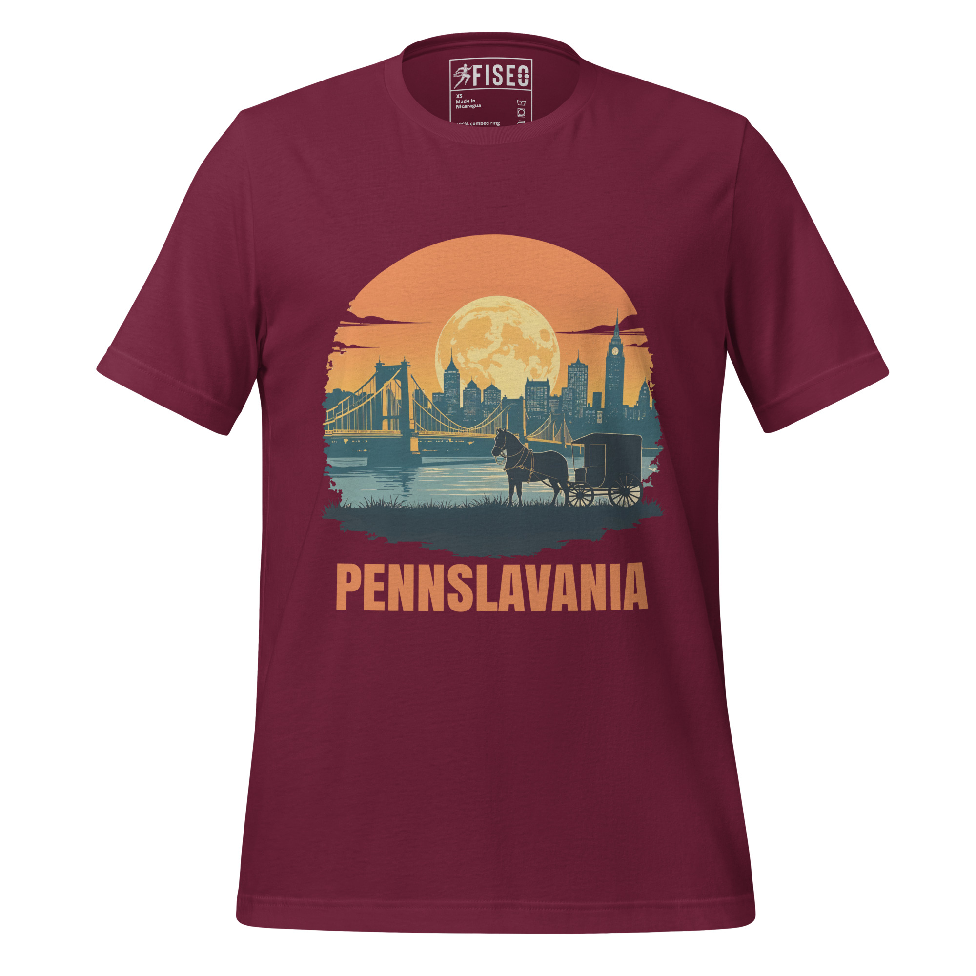 unisex-staple-t-shirt-maroon-front-680b8ada20dc0.jpg PENNSYLVANIA - Image 1