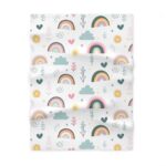Colorful Rainbow Fleece Baby Blanket