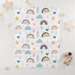 Colorful Rainbow Fleece Baby Blanket - Image 3
