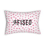 Fiseo Heart-Print Lumbar Pillow with FISEO Design