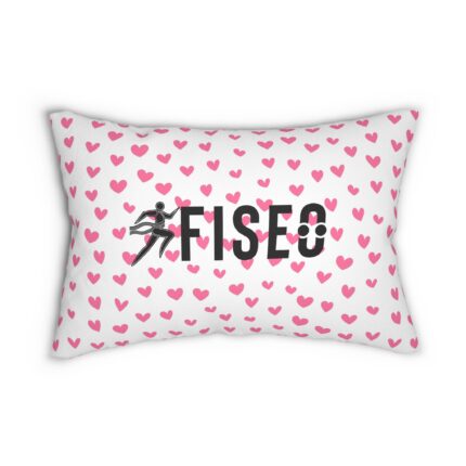 Fiseo Heart-Print Lumbar Pillow with FISEO Design
