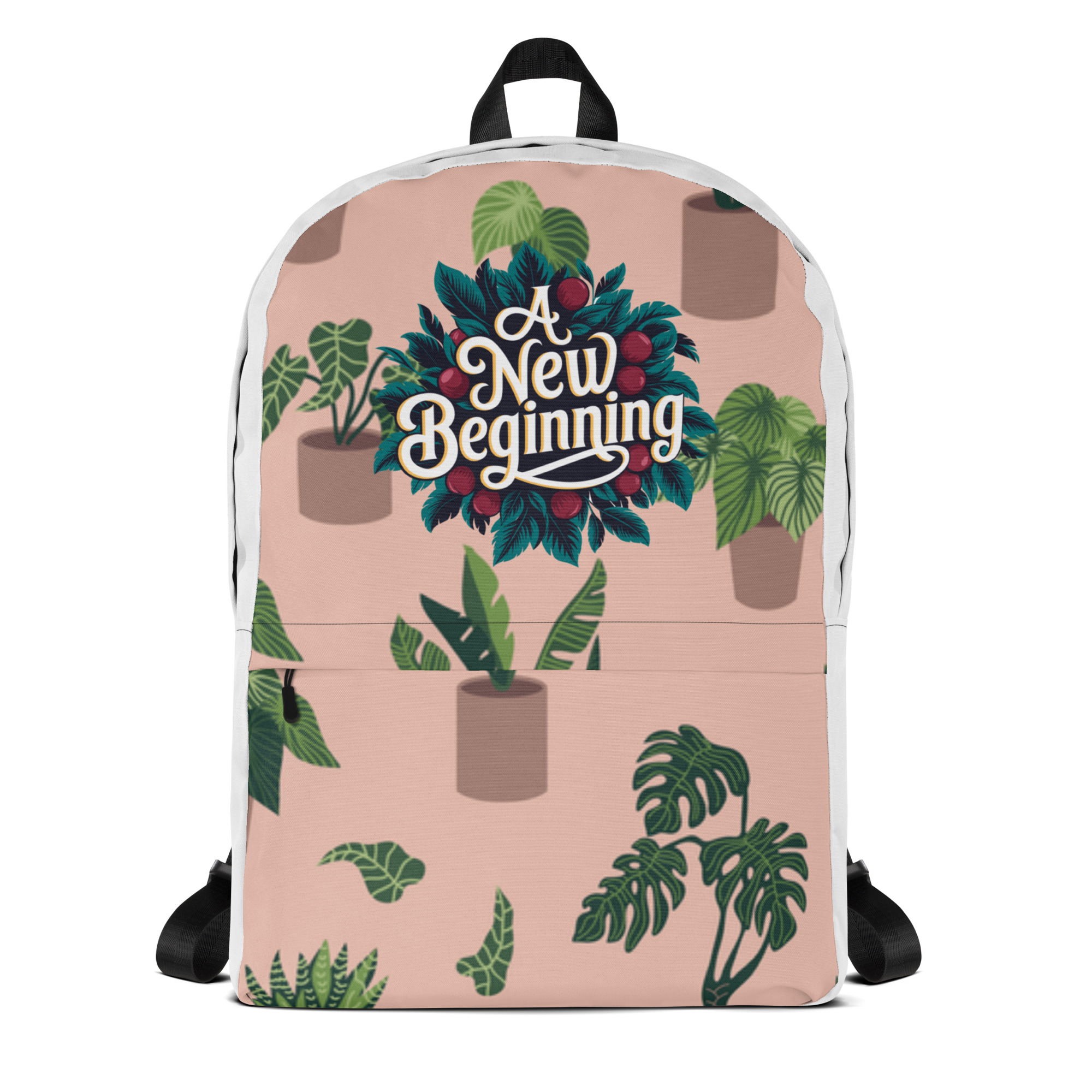 all-over-print-backpack-white-front-68135258a42e3.jpg A NEW BEGINNING - Image 1