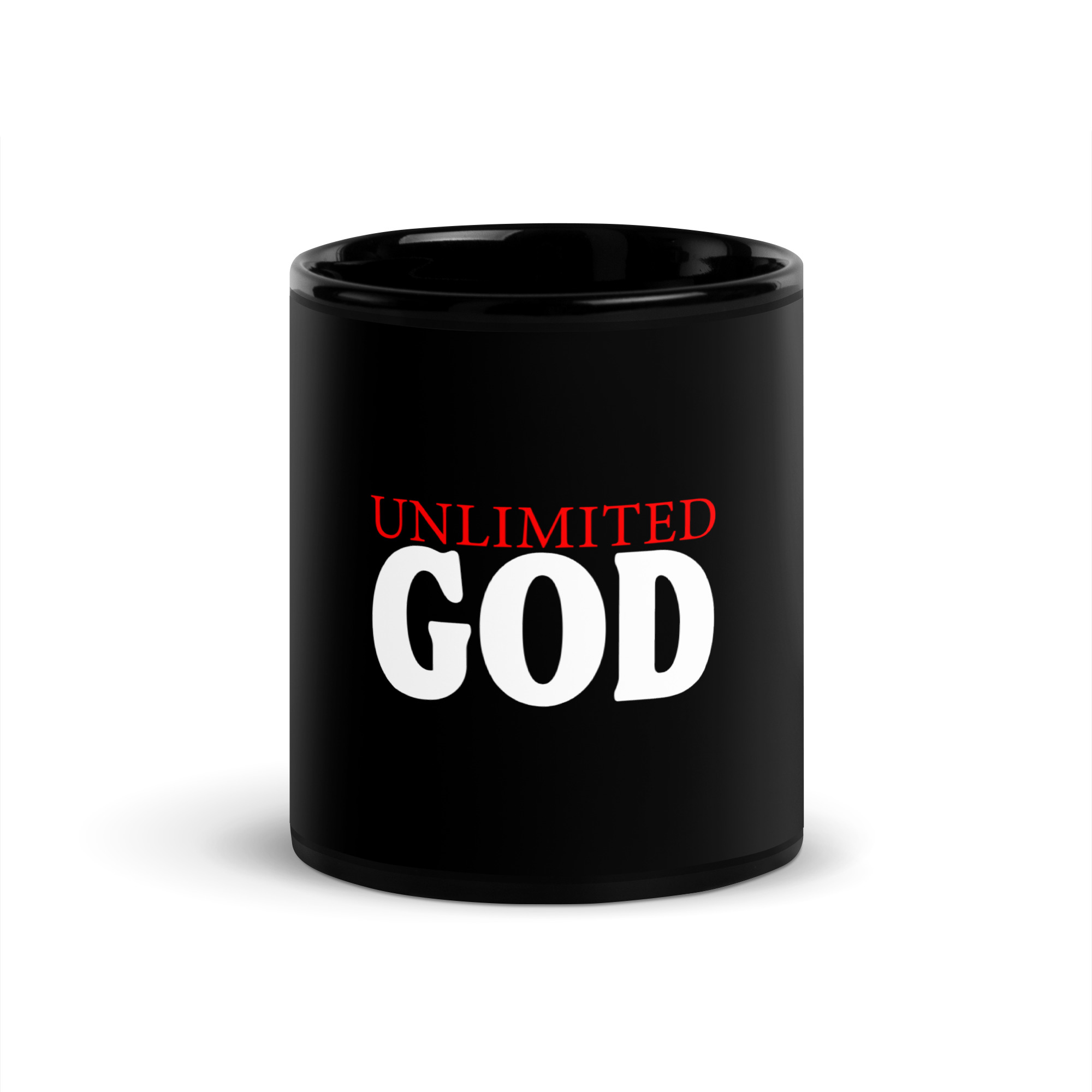 black-glossy-mug-black-11-oz-front-681378da98058.jpg UNLIMITED GOD - Image 1