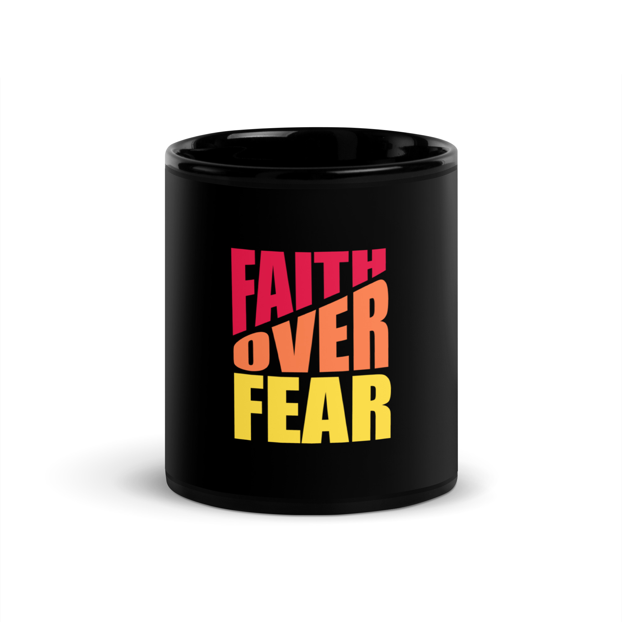 black-glossy-mug-black-11-oz-front-681378f173c1f.jpg FAITH OVER FEAR - Image 1