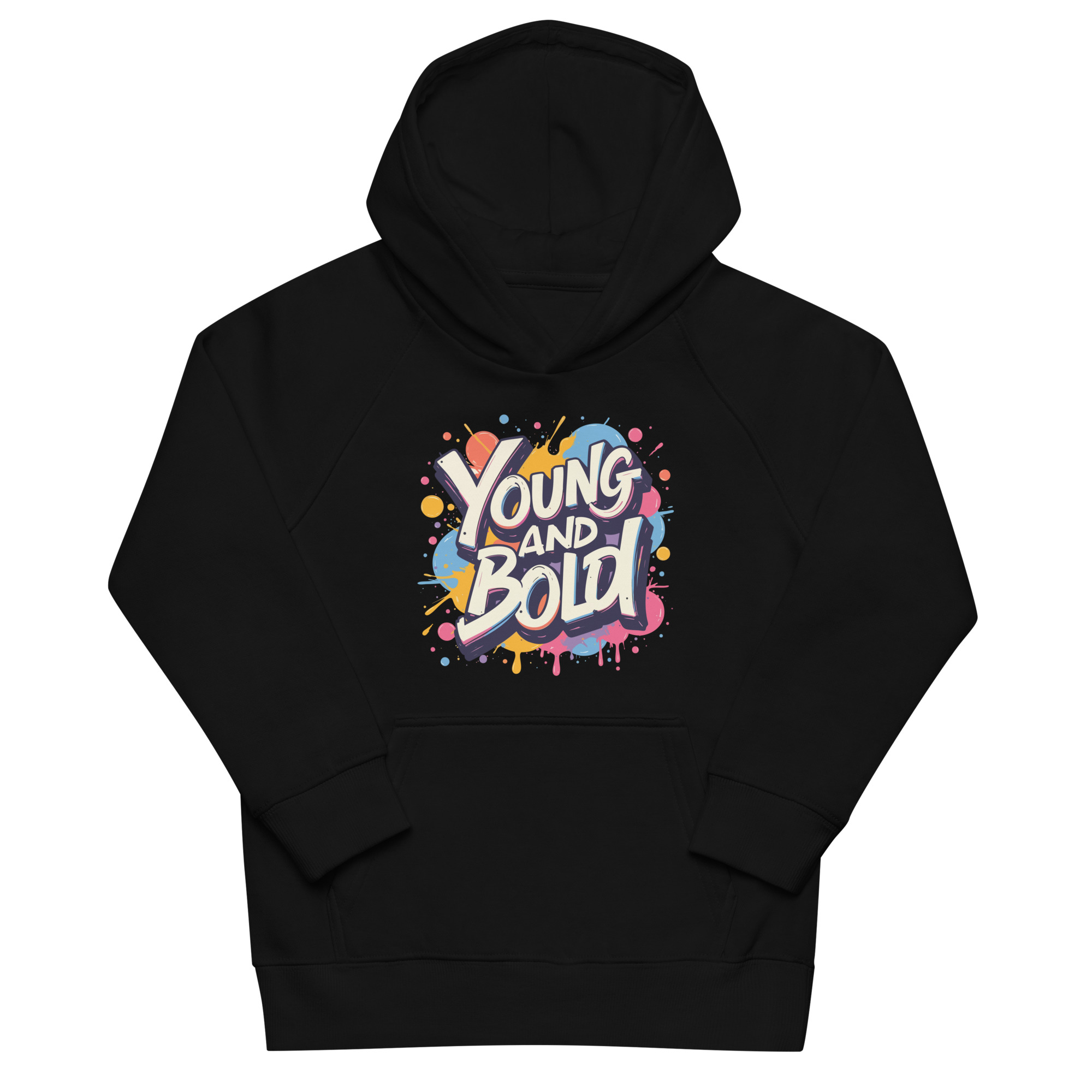 kids-eco-hoodie-black-front-6819f77d1e28a.jpg YOUNG AND BOLD - Image 1