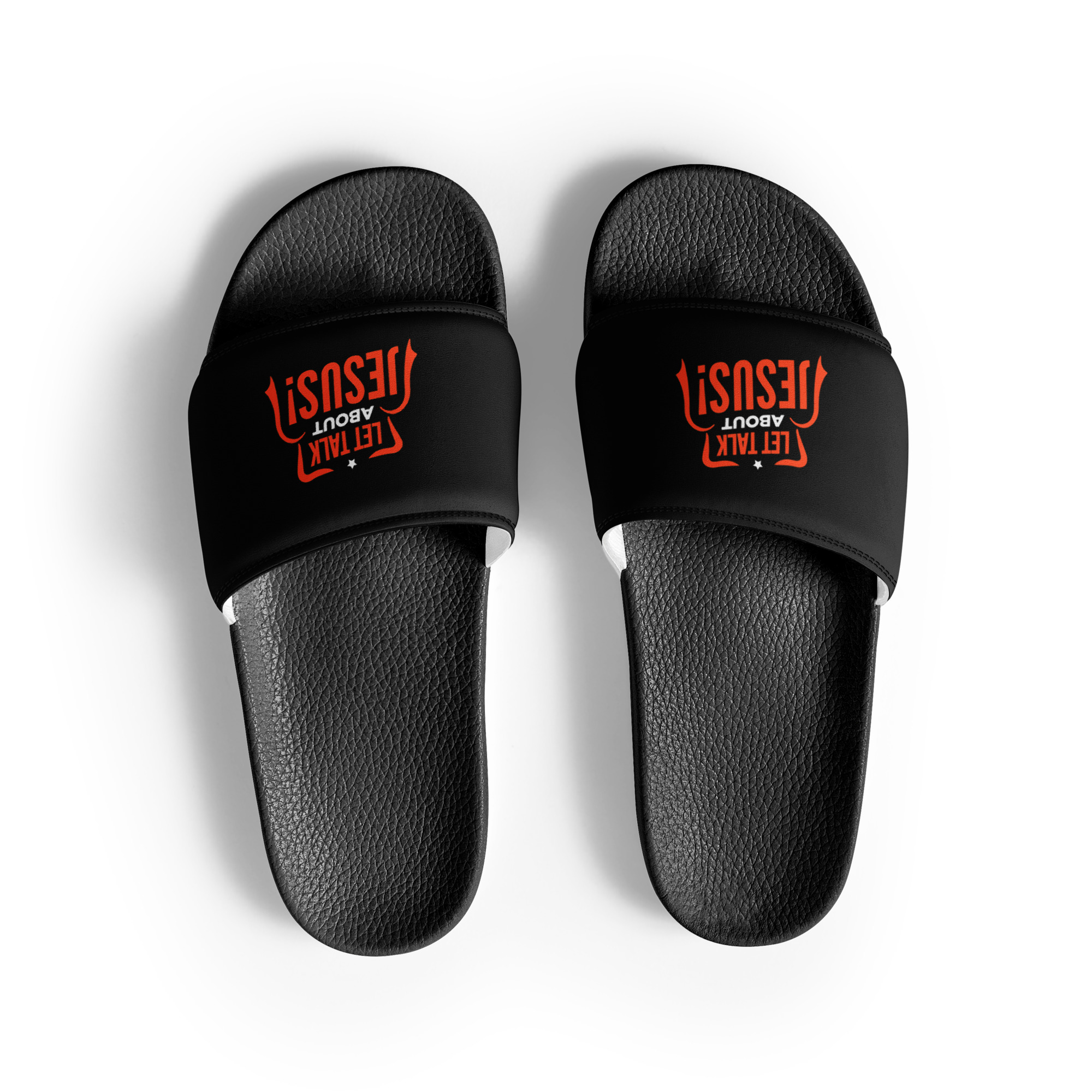 mens-slides-black-front-682ea9f79e199.jpg LET TALK ABOUT JESUS! - Image 1