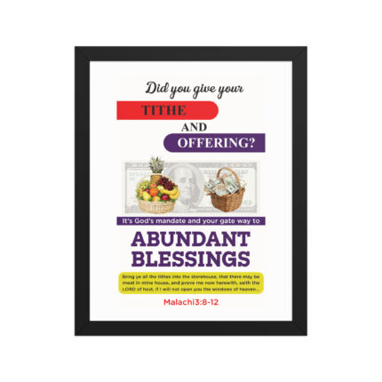 Tithes & Offering Acrylic Crystal Frame Wall Picture