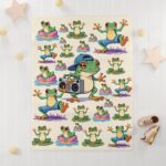 FUNNY FROG PATTERN Baby Blanket - Image 3
