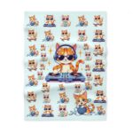 CUTE CAT PATTERN Baby Blanket
