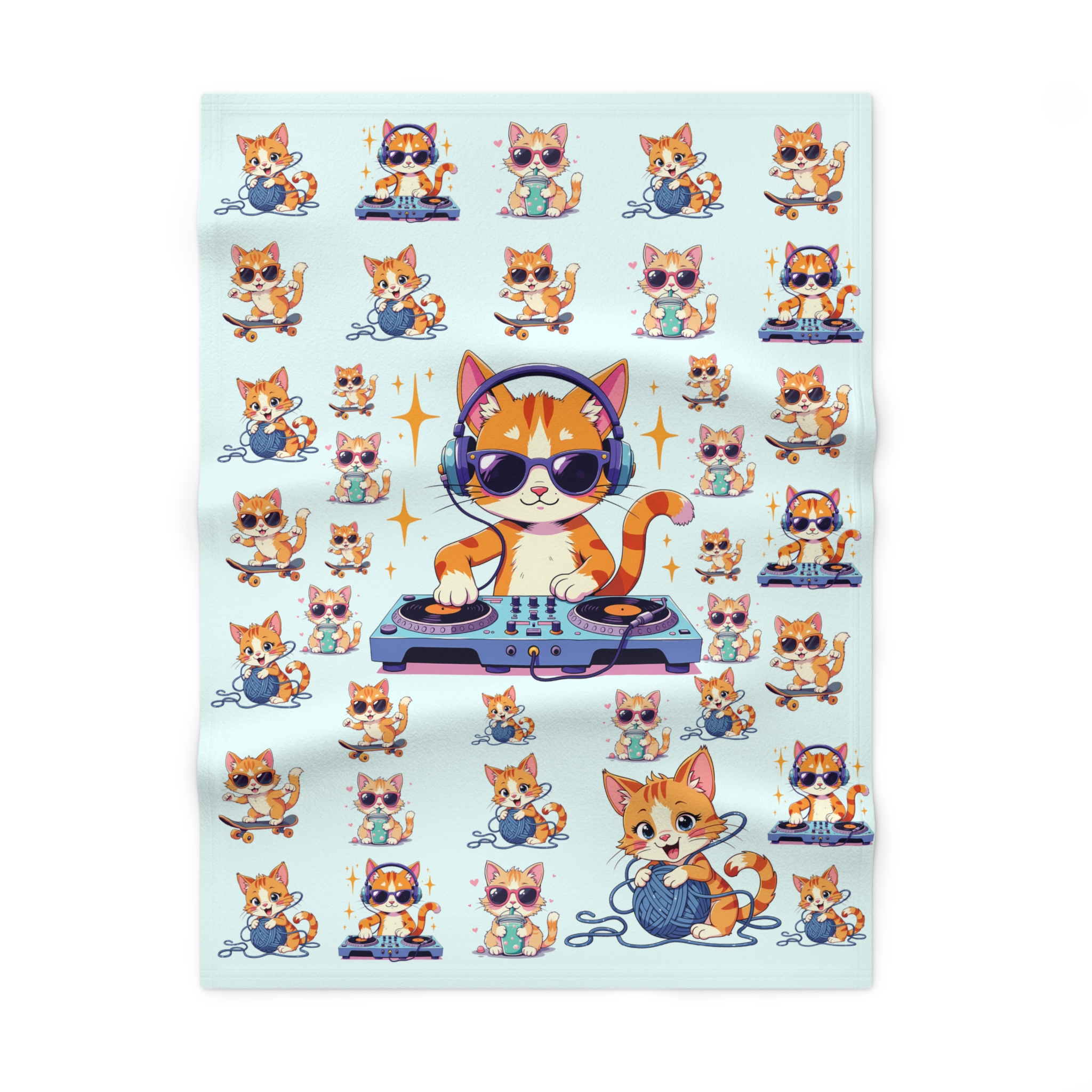 6972267123557531282_2048.jpeg CUTE CAT PATTERN Baby Blanket - Image 1
