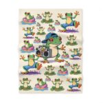 FUNNY FROG PATTERN Baby Blanket