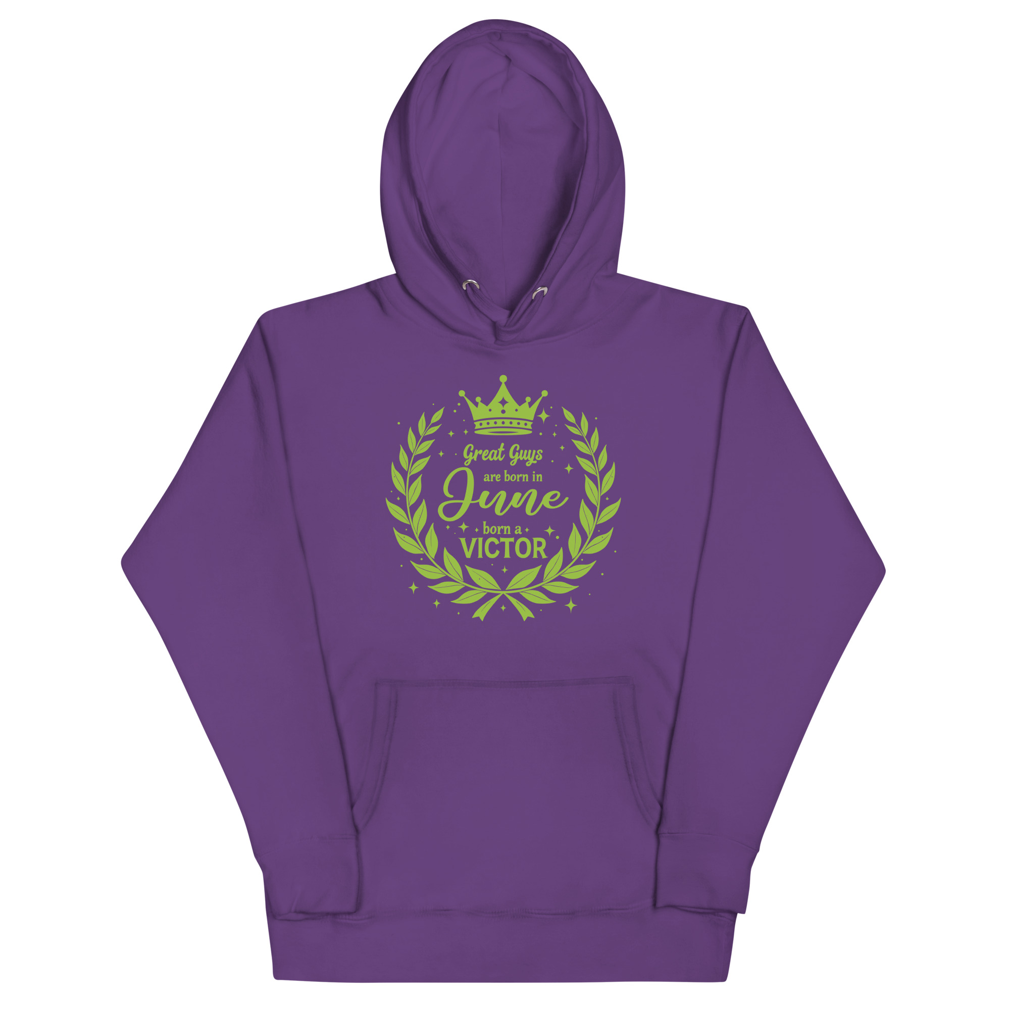 unisex-premium-hoodie-purple-front-6853e2c213a83.jpg GREAT GUYS ARE BORN IN JUNE BORN A VICTOR. - Image 1