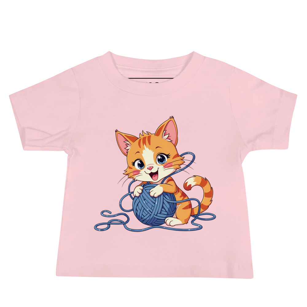 baby-staple-tee-pink-front-689b3d216207a.jpg CAT WITH KNITTEN THREAD - Image 1