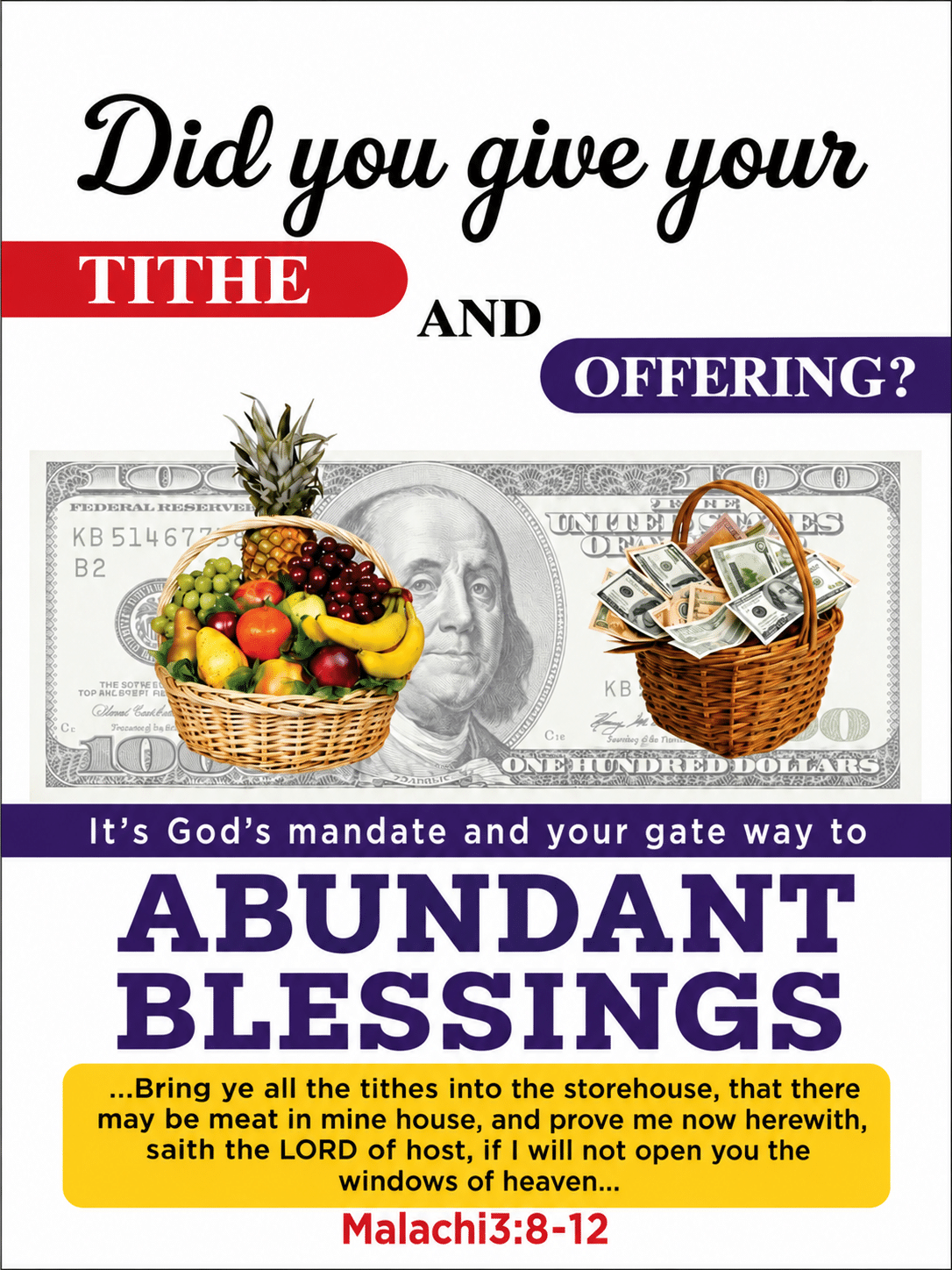 A2EE2D71-6138-40F1-8E11-44A0C5F92274 Tithe and Offering Wall Art – Acrylic Print | Malachi 3:8-12 - Image 1