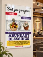 Tithe and Offering Wall Art – Acrylic Print | Malachi 3:8-12 - Image 2
